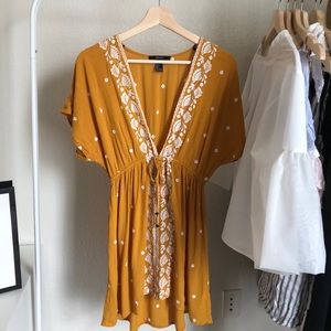 Mustard Embroidered Dress